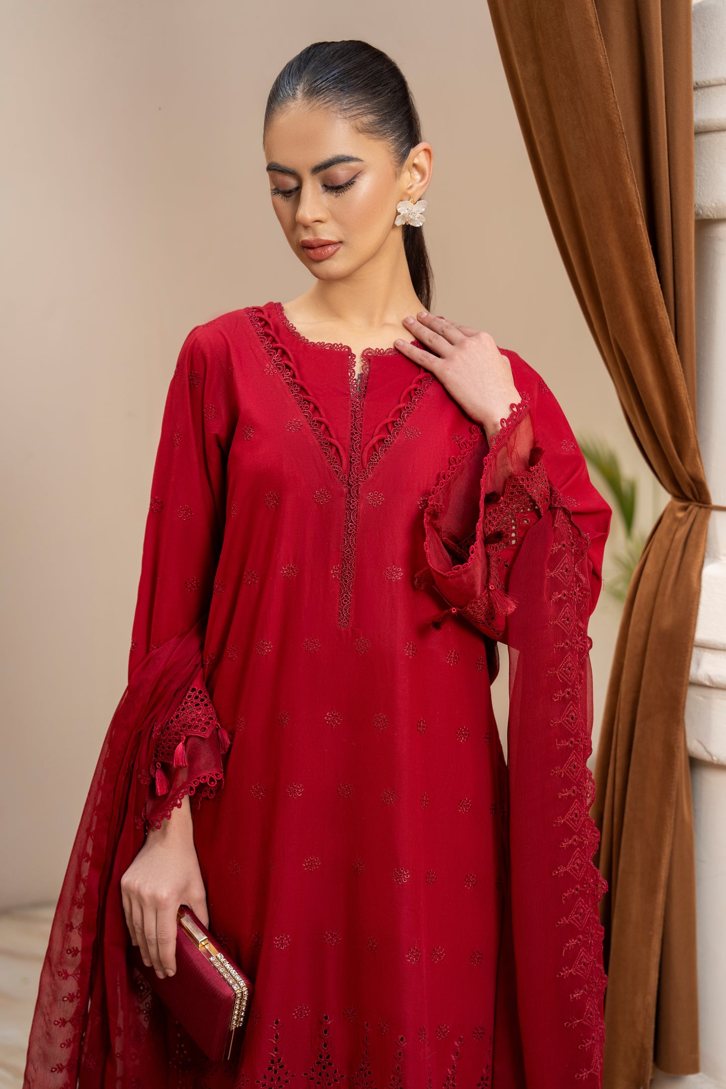 FIERY GLOW 3 PIECE EMBROIDERED SUIT | ZM-01