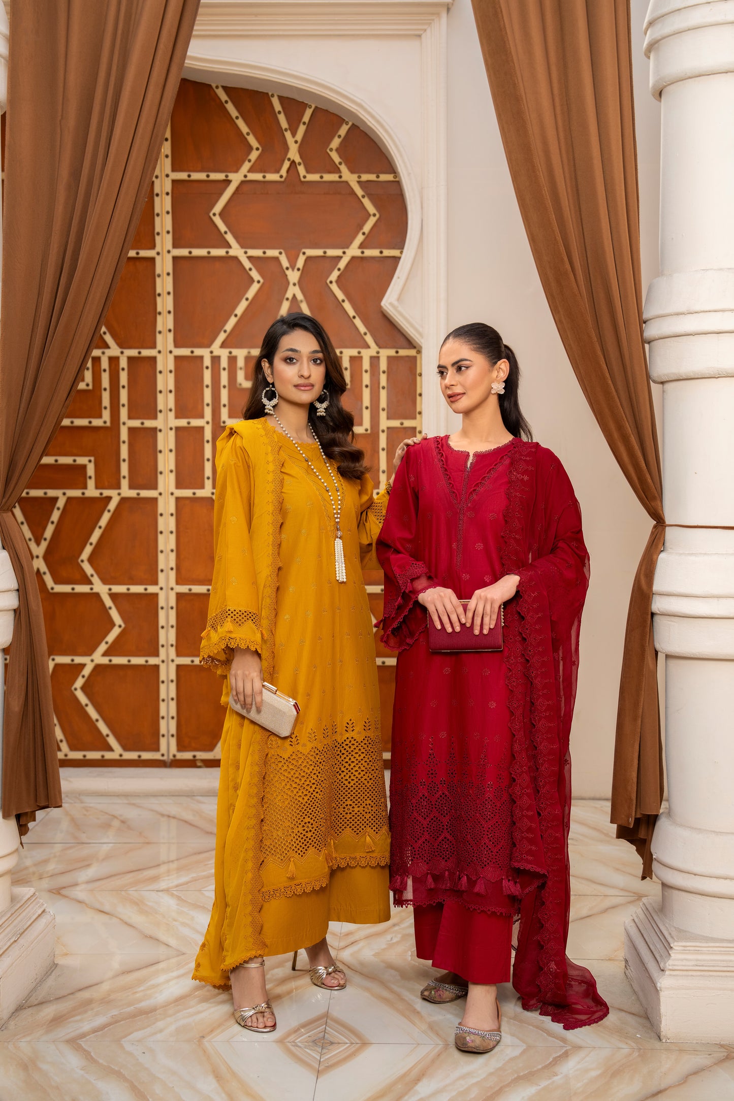 FIERY GLOW 3 PIECE EMBROIDERED SUIT | ZM-01