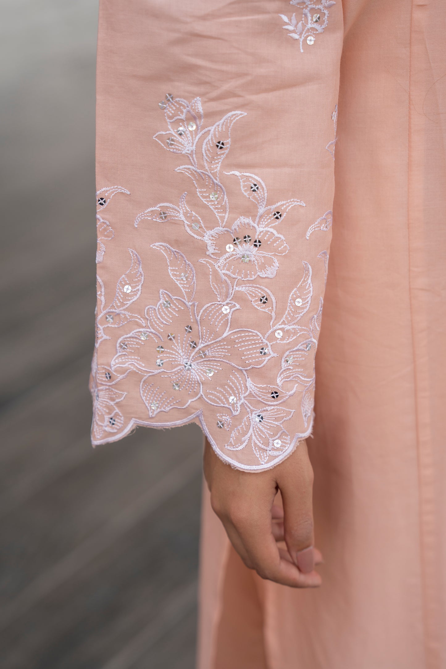 Elegant Peach 3-Piece Embroidered Suit | ZM-20
