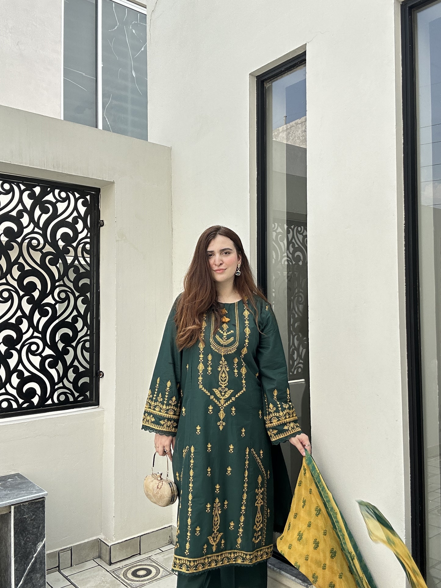 Dk Green 3-Piece Embroidered Lawn Suit | ZM-34