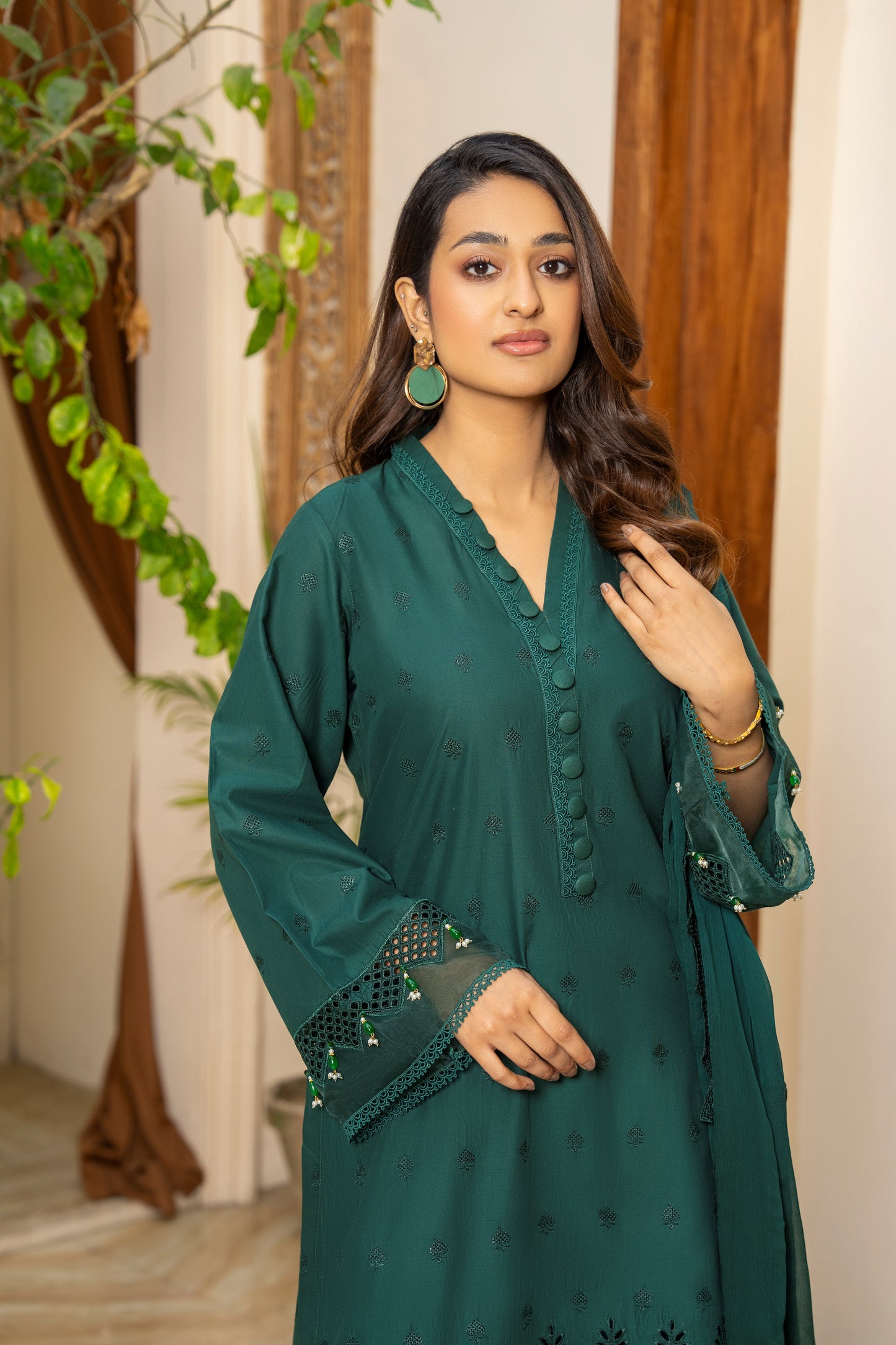 VERDANT 3 PIECE EMBROIDERED SUIT | ZM-07