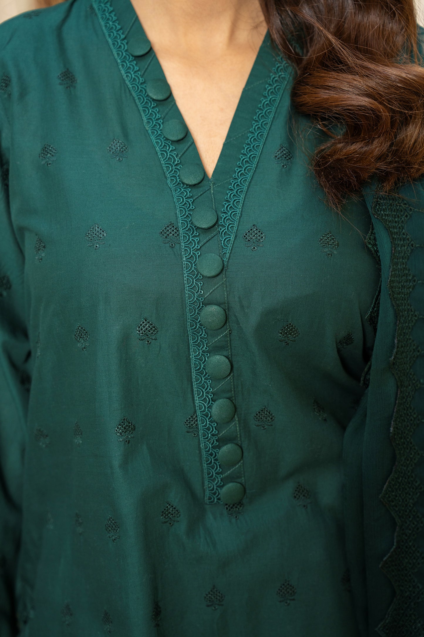 VERDANT 3 PIECE EMBROIDERED SUIT | ZM-07