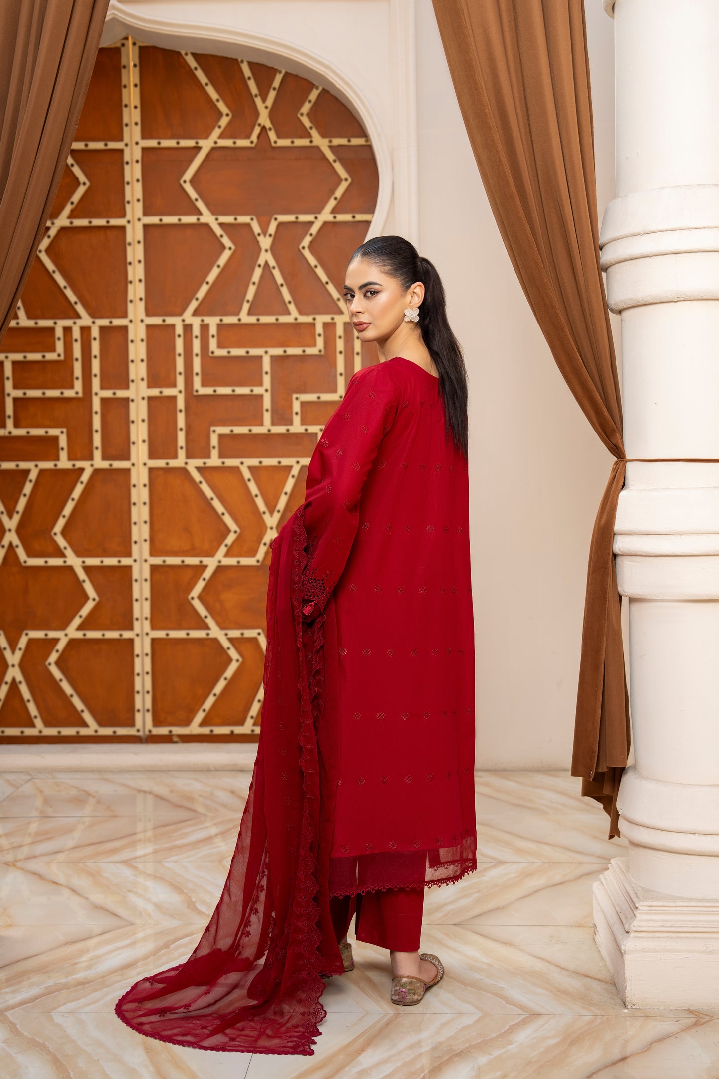 FIERY GLOW 3 PIECE EMBROIDERED SUIT | ZM-01