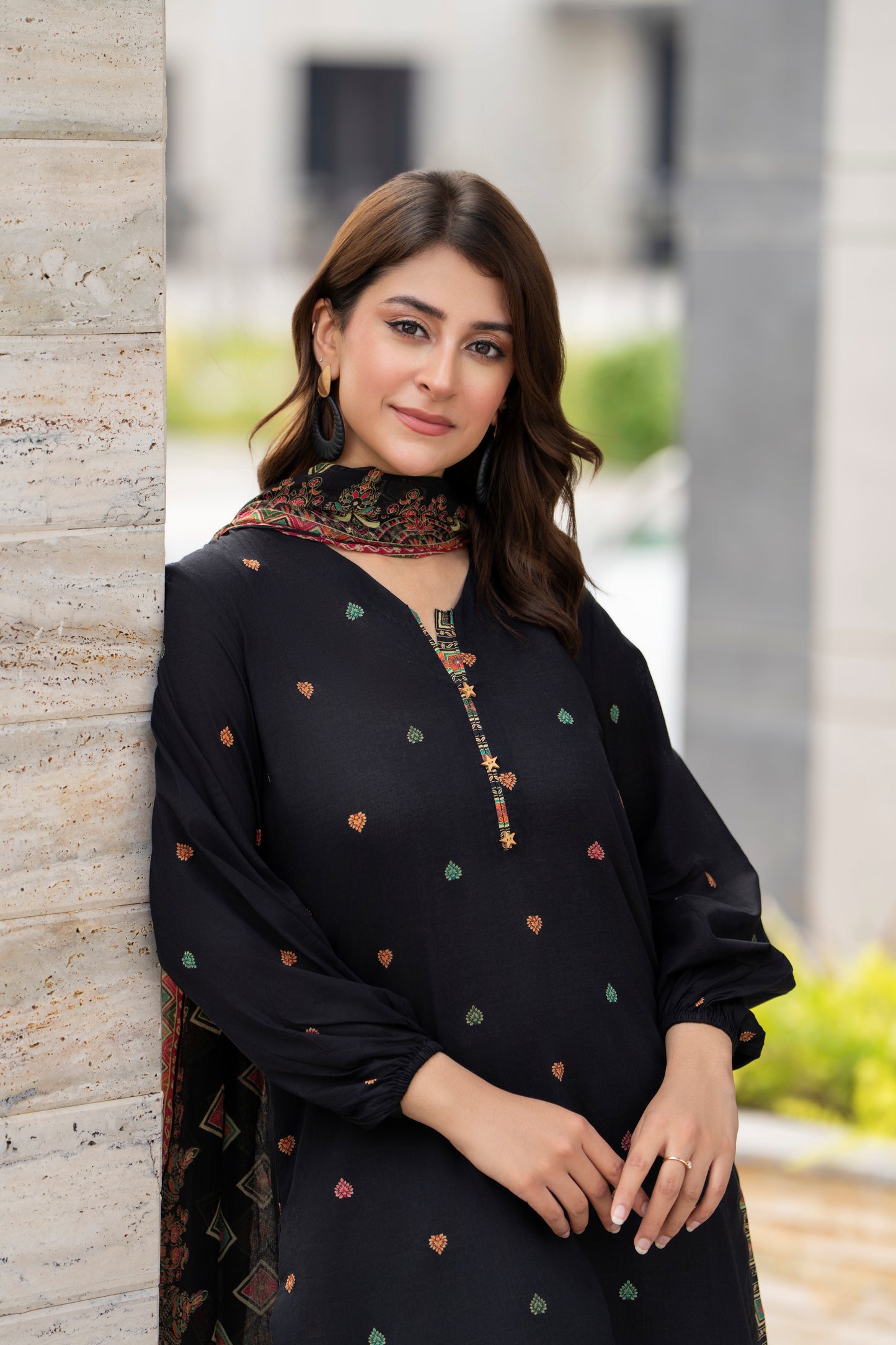 Black 3-Piece printed Lawn Suit | ZM-31