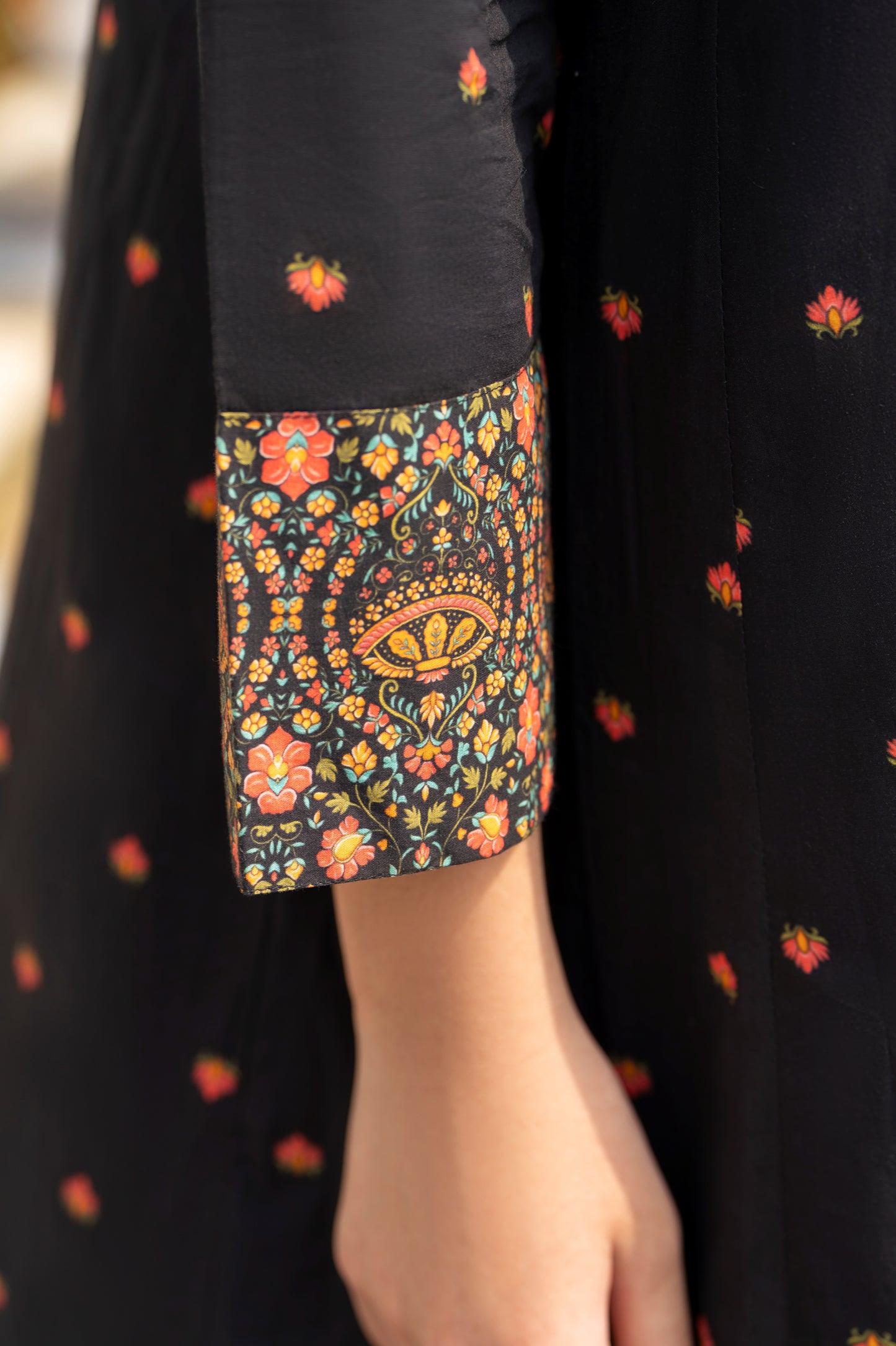 Black 3-Piece printed Lawn Frock | ZM-32