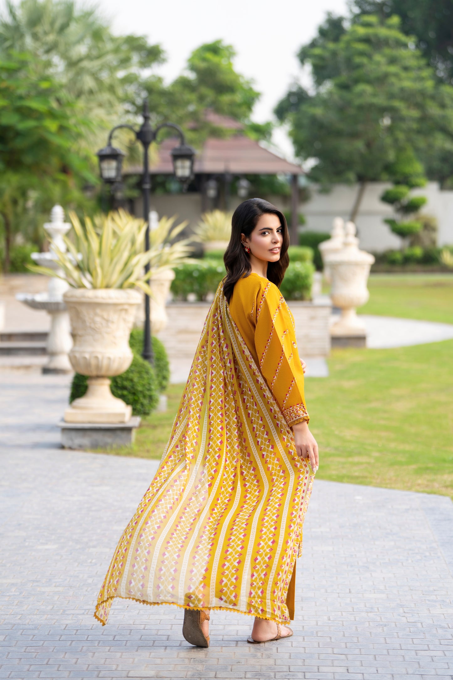 Mustard 3-Piece Embroidered Lawn Suit| ZM-28