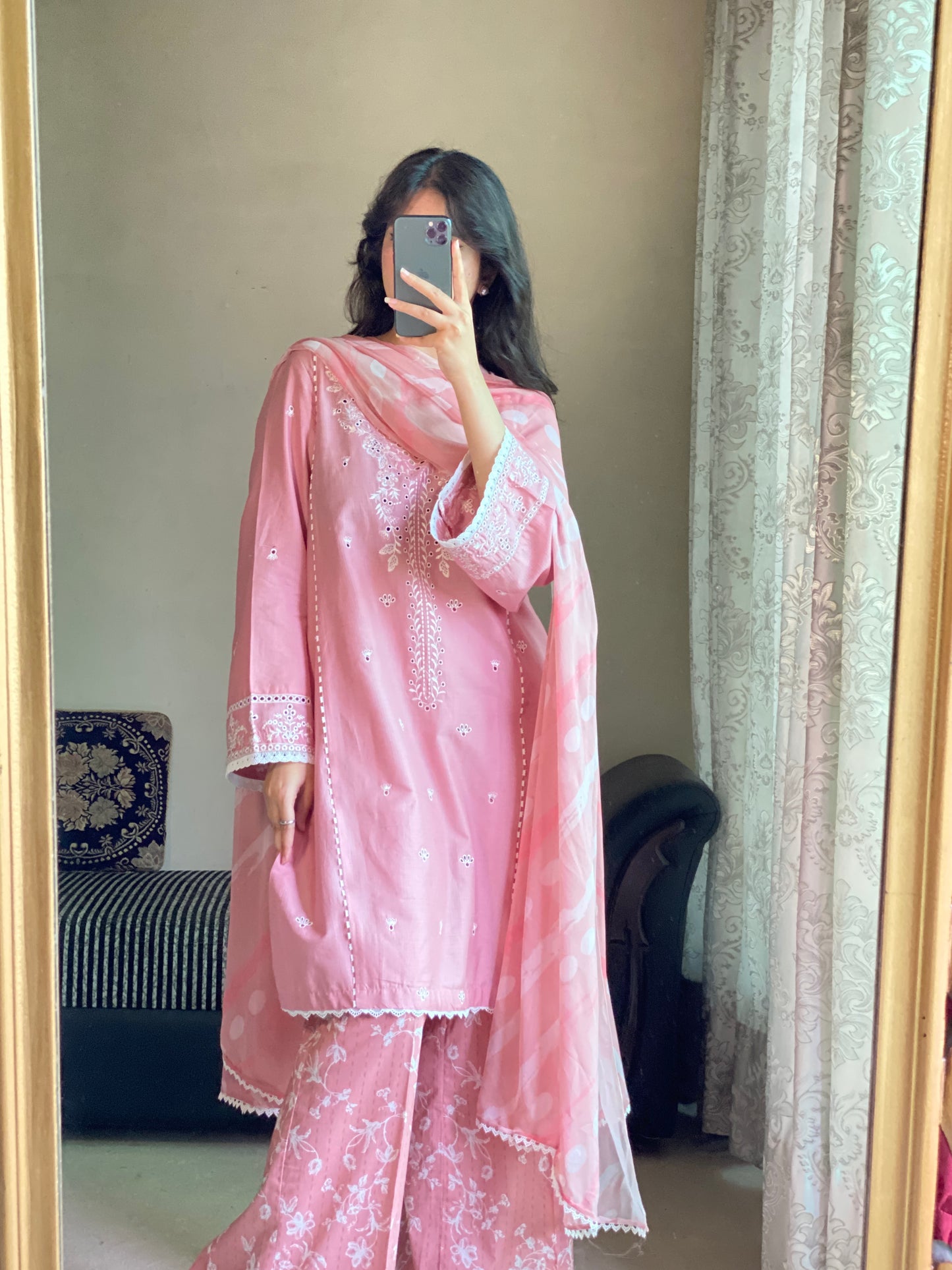 Pink 3-Piece Embroidered Lawn Suit | ZM-33