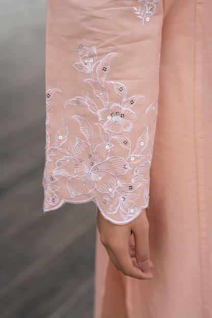 Elegant Peach 3-Piece Embroidered Suit | ZM-20