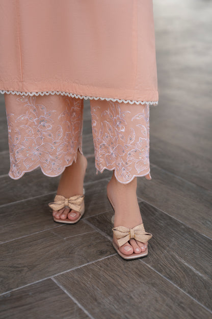 Elegant Peach 3-Piece Embroidered Suit | ZM-20