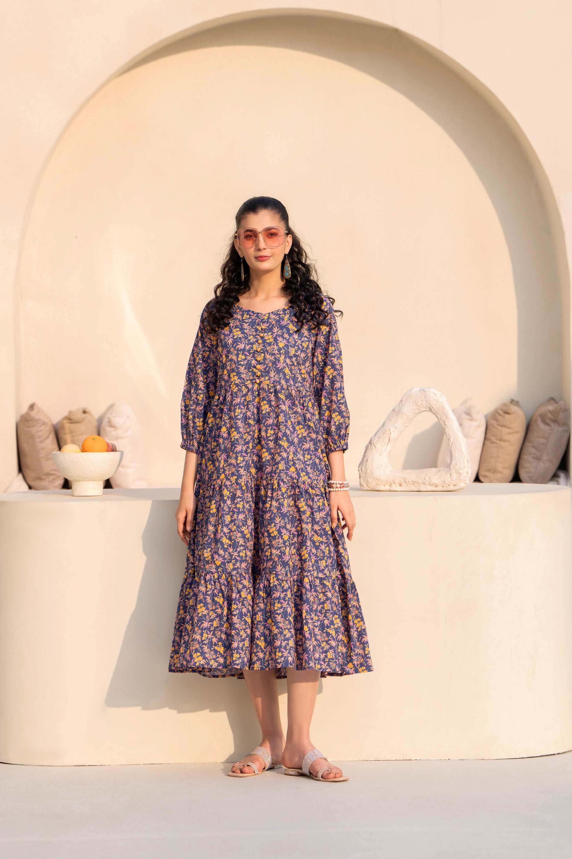 Maxi Lawn Dress ZM-09 STITCHED S