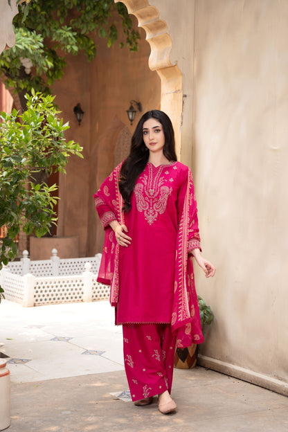 Blush Pink Embroidered 3-Piece Suit | ZM-83