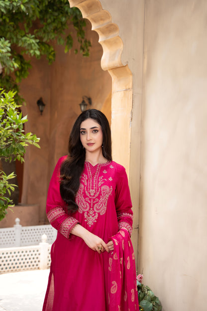 Blush Pink Embroidered 3-Piece Suit | ZM-83