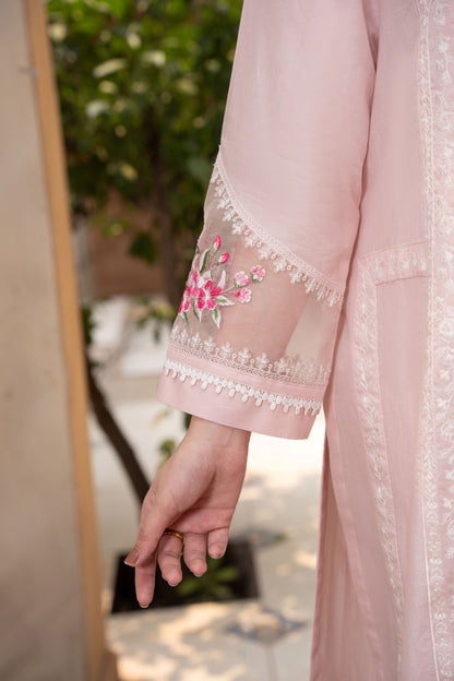 Elarose Light Pink Embroidered 3-Piece Suit | ZM-93