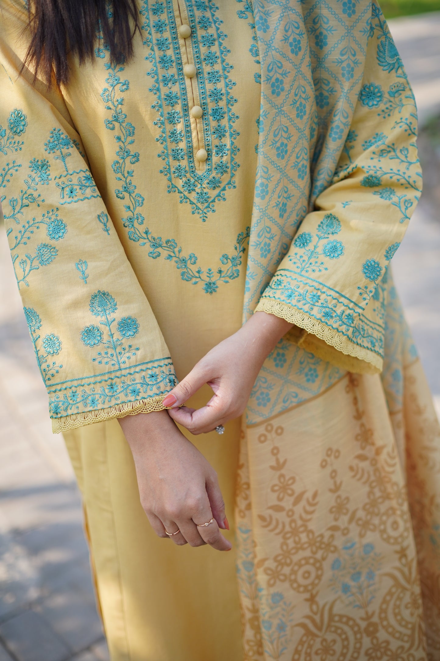 Prestige Light Yellow Khaddar 3-Piece Embroidered Suit | ZM-41