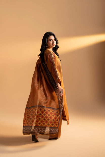 Khaak-e-Zameen Plain Khaddar  3-Piece Embroidered Suit | ZM-51