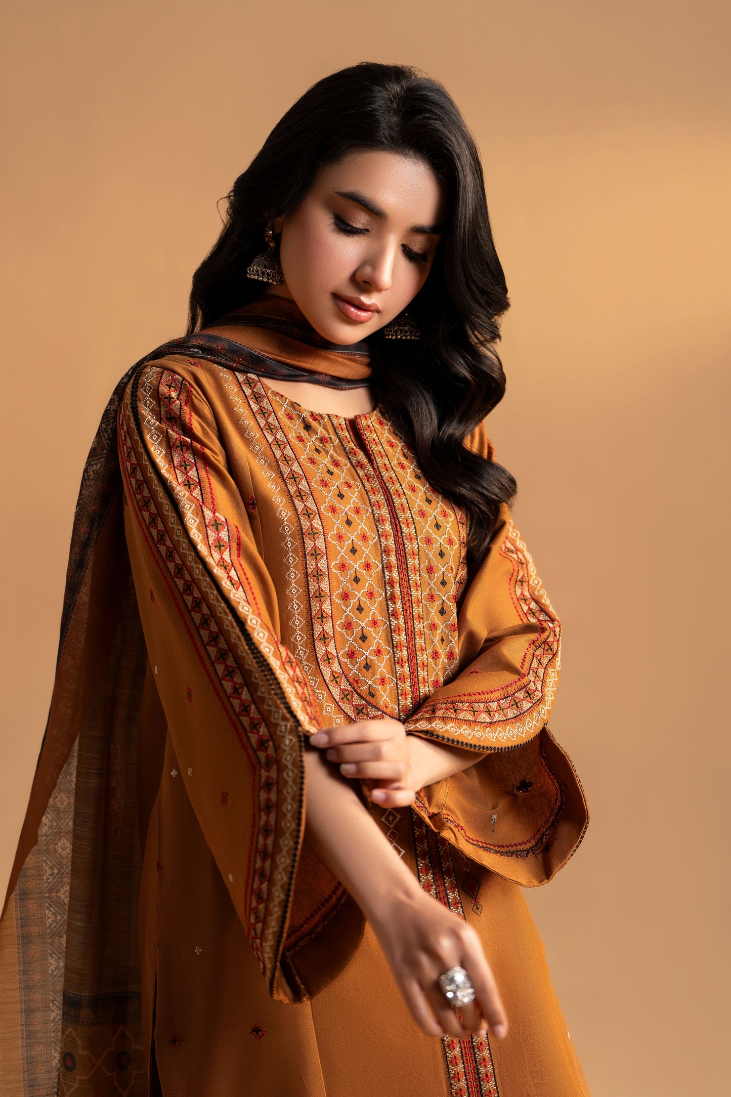 Khaak-e-Zameen Plain Khaddar  3-Piece Embroidered Suit | ZM-51