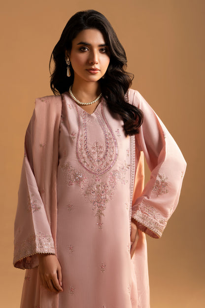Gul-e-Gulaab Raw Silk 3-Piece Embroidered Suit | ZM-56