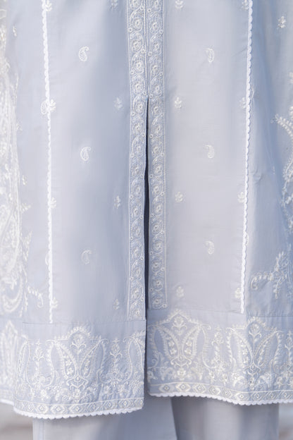 Grey 3-Piece Embroidered Lawn Suit| ZM-30