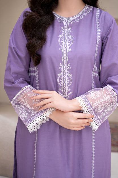 Twilight Purple Luxury Lawn Embroidered 3-Piece Suit | ZM-70