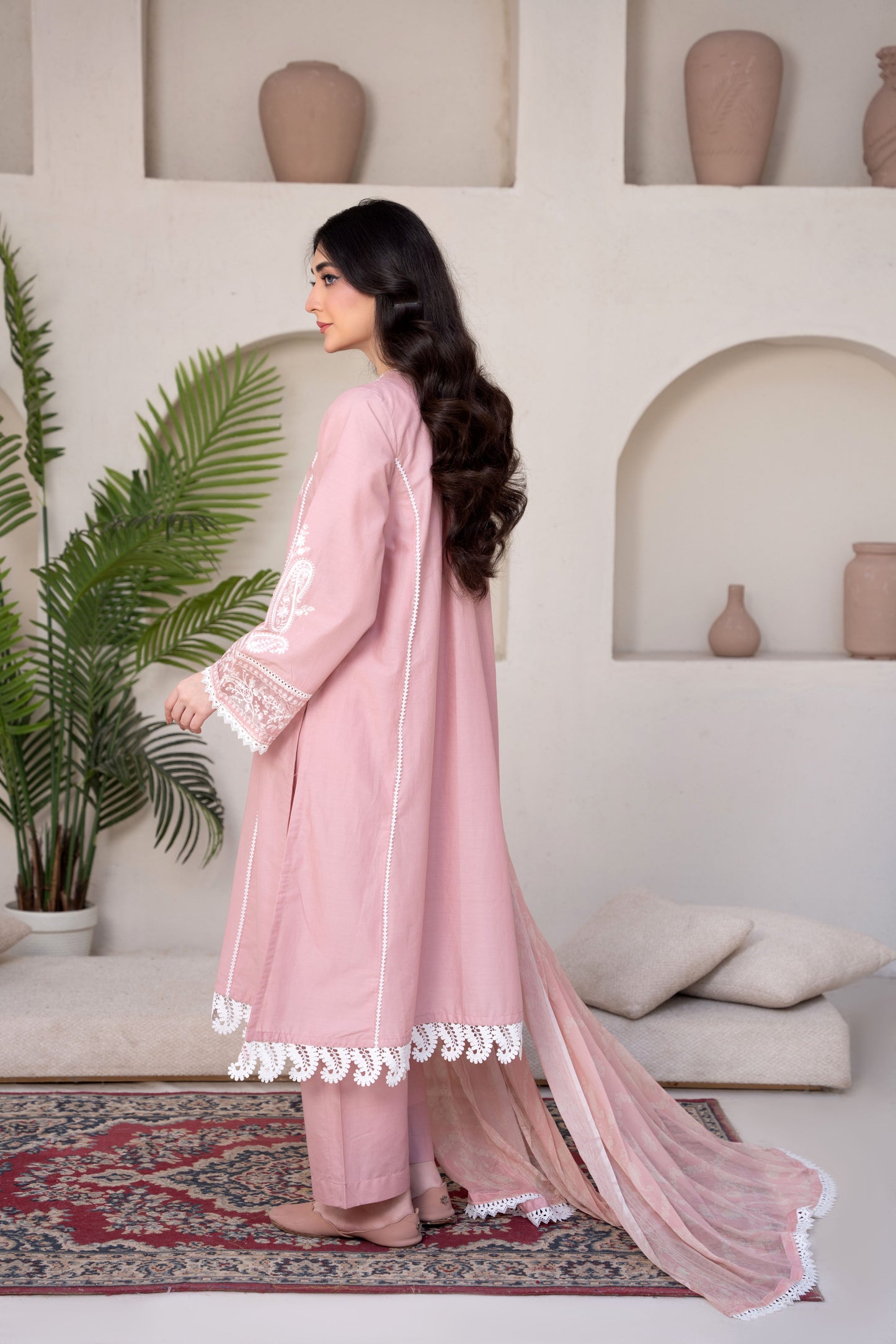 Blush Pink Embroidered 3-Piece Suit | ZM-72