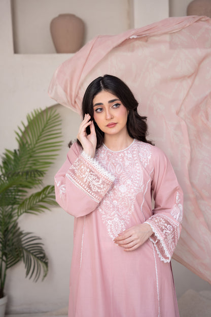 Blush Pink Embroidered 3-Piece Suit | ZM-72