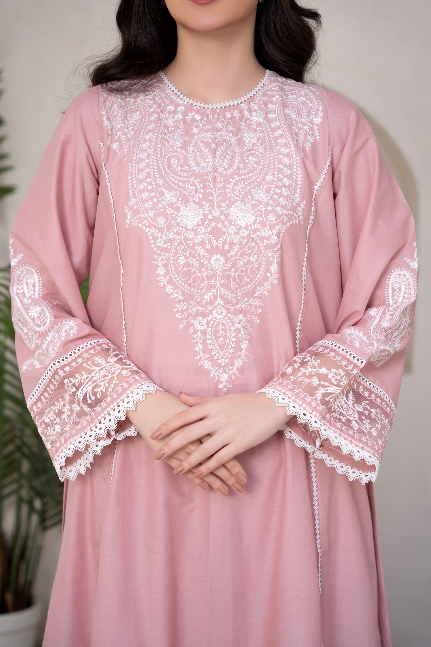 Blush Pink Embroidered 3-Piece Suit | ZM-72