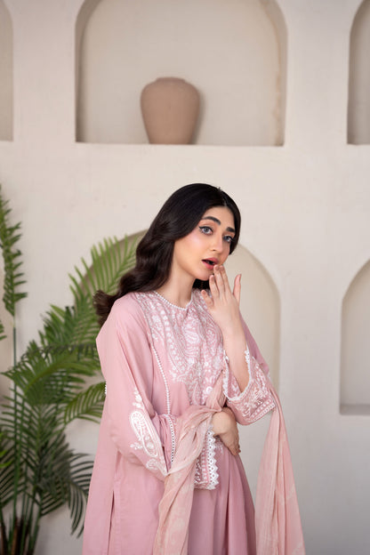 Blush Pink Embroidered 3-Piece Suit | ZM-72