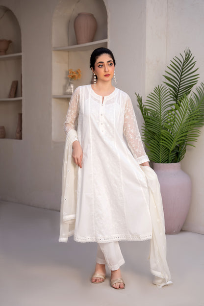 Moonlight Off-White Embroidered 3-Piece Suit | ZM-73