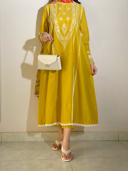 3-Piece Luxury Embroidered Frock | ZM-27