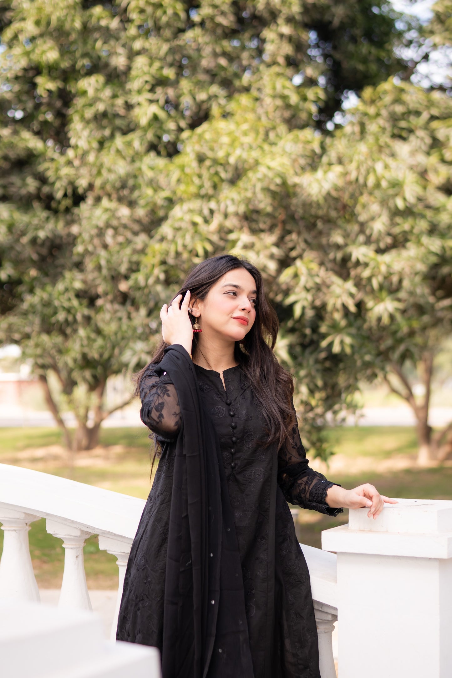 Asrar Black Embroidered Frock 3-Piece | ZM-59
