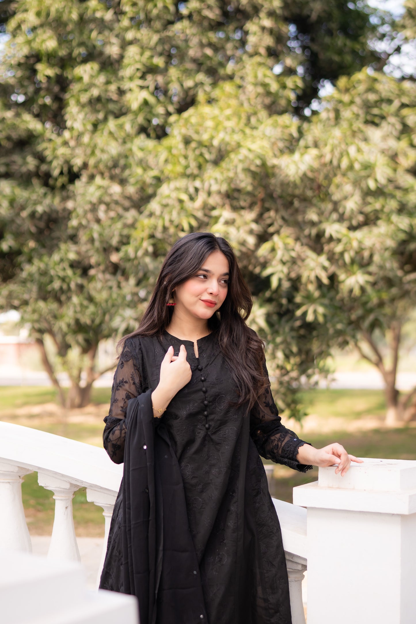 Asrar Black Embroidered Frock 3-Piece | ZM-59