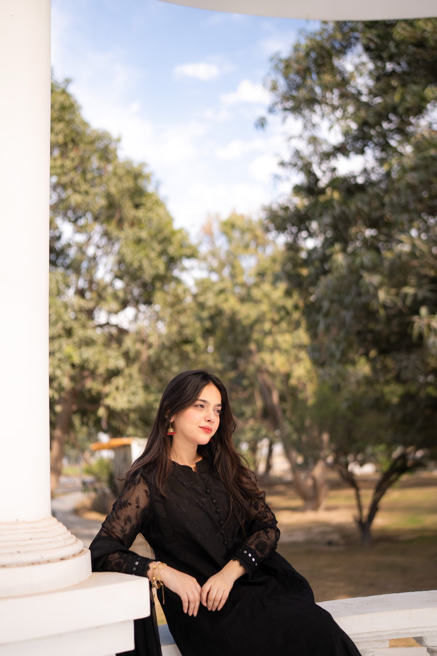 Asrar Black Embroidered Frock 3-Piece | ZM-59