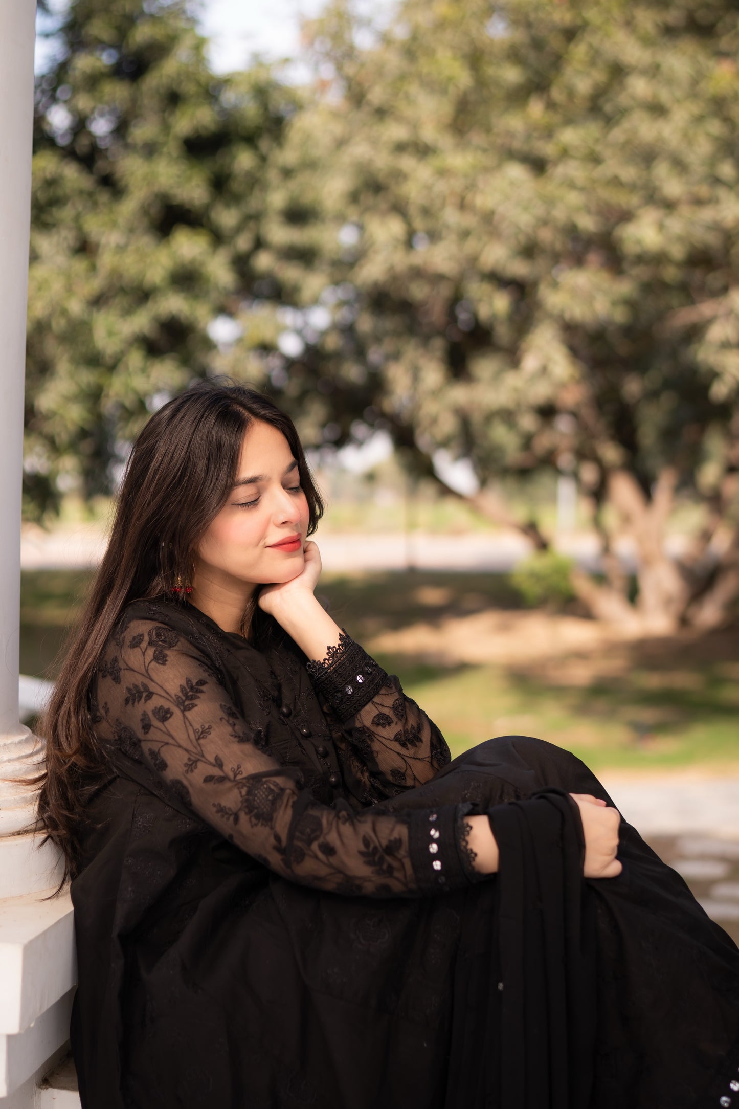 Asrar Black Embroidered Frock 3-Piece | ZM-59