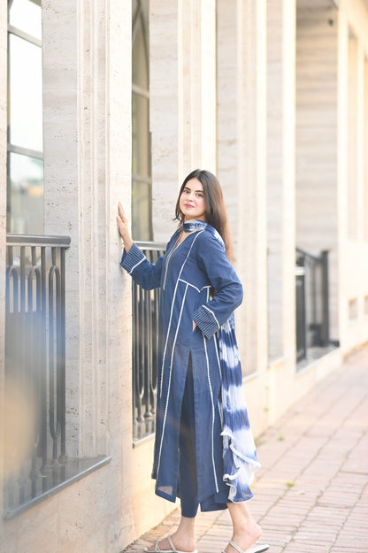 Navy Blue 3-Piece Lawn Suit | ZM-95