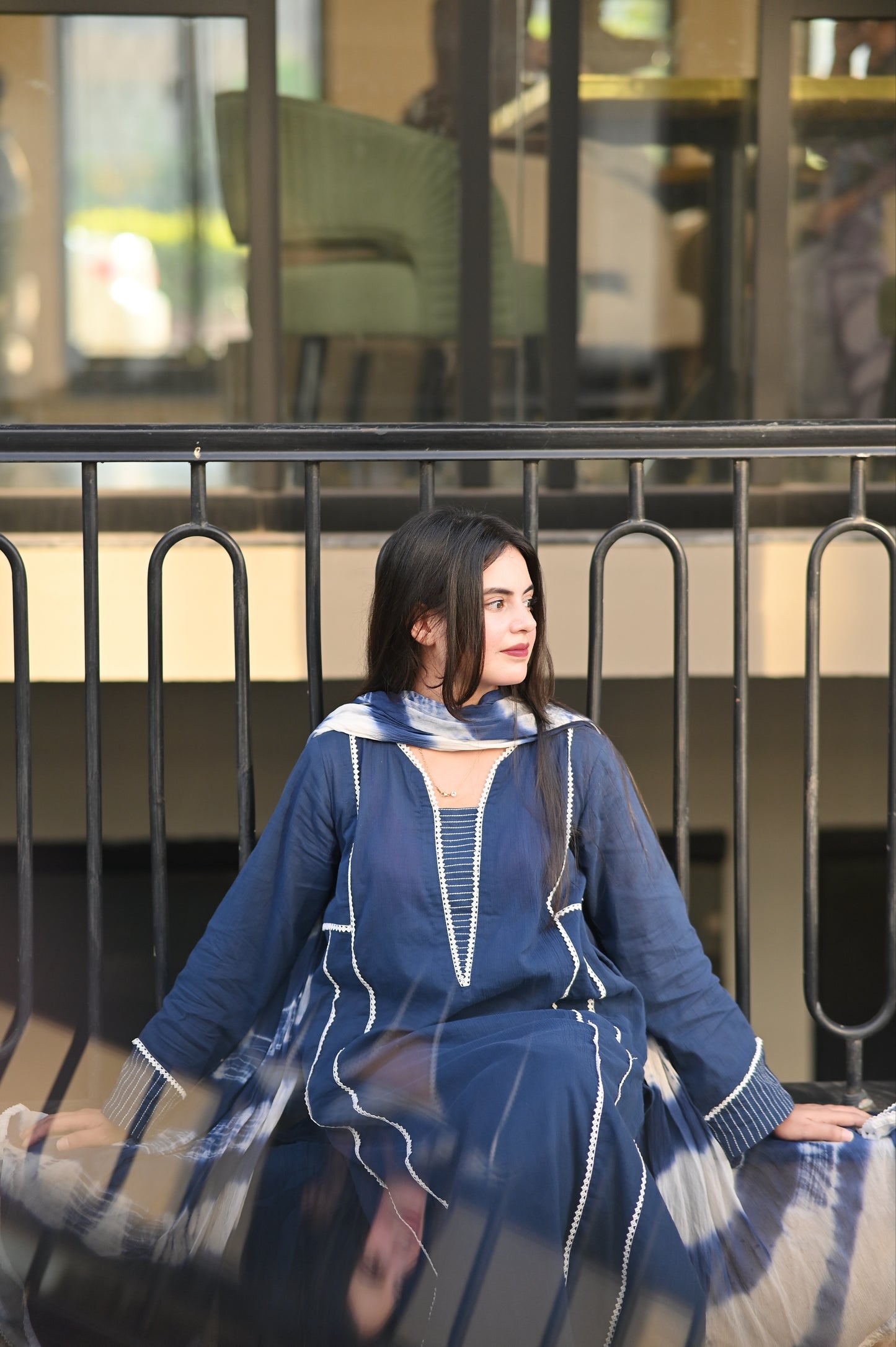 Navy Blue 3-Piece Lawn Suit | ZM-95